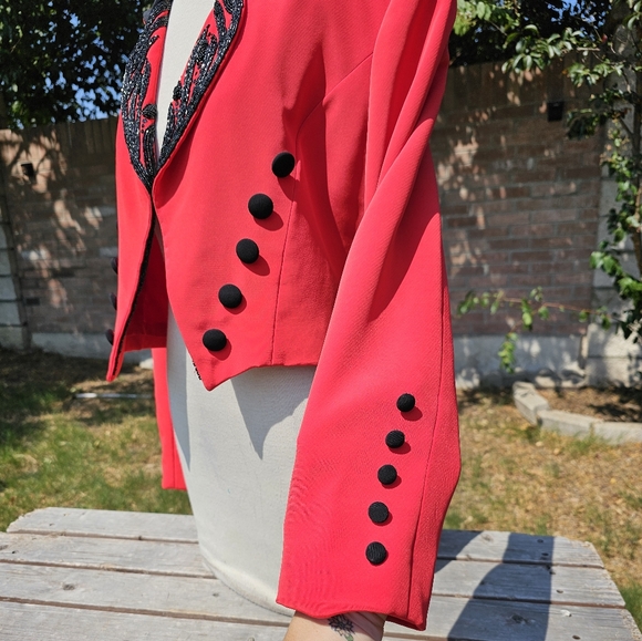 Bellissima Couture vtg. red beaded jacket - Picture 3 of 8